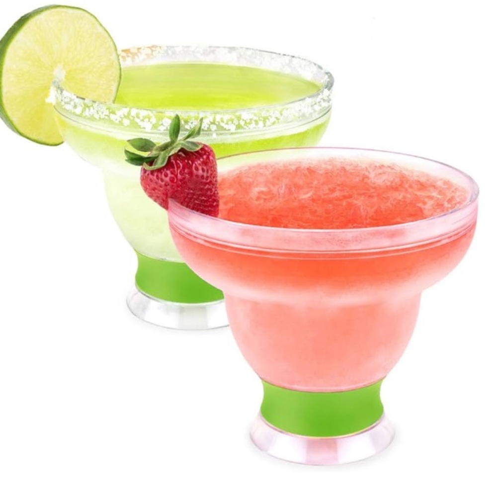 NIB Pair of Host Freeze Stemless Margarita Glasses Double Walled insulated, 12oz